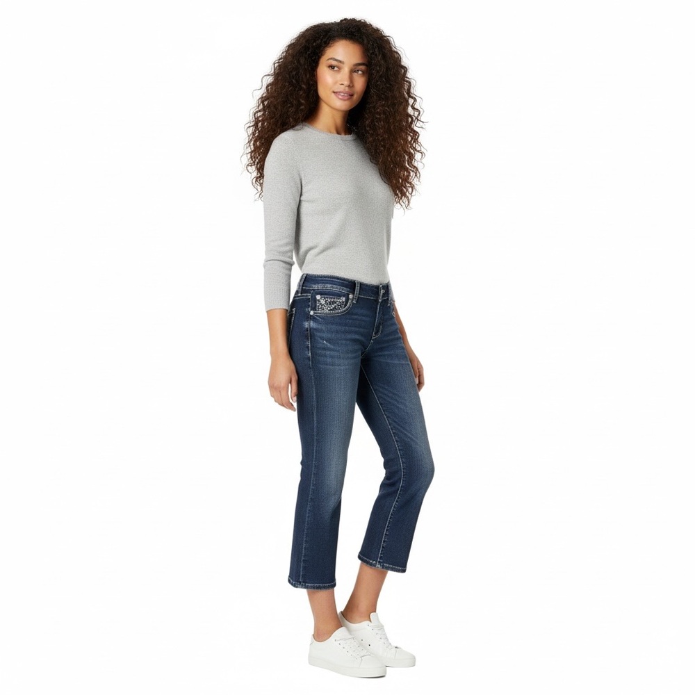 Silver Jeans Co. Suki Mid-Rise Fit Fluid Denim Capri Size 29